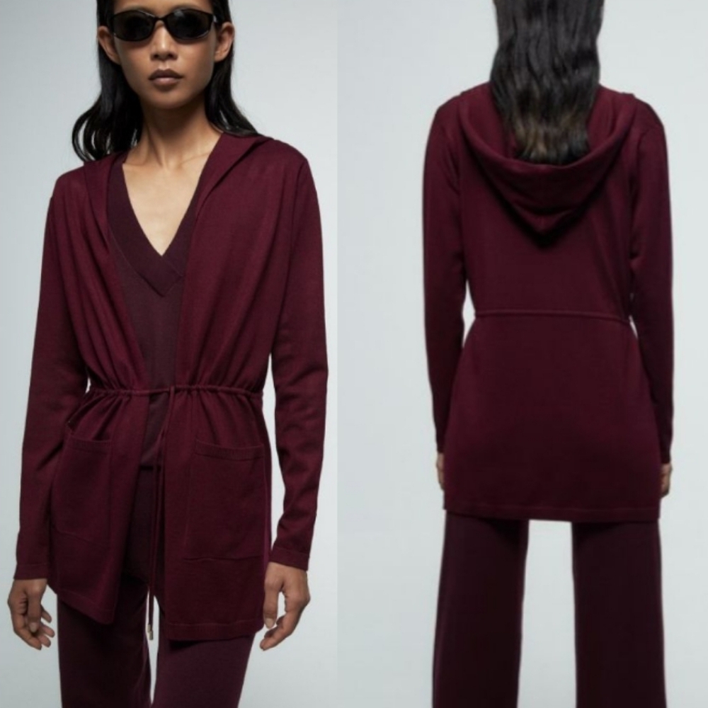Sfera Hooded Knit Cardigan Jacket Lightweight